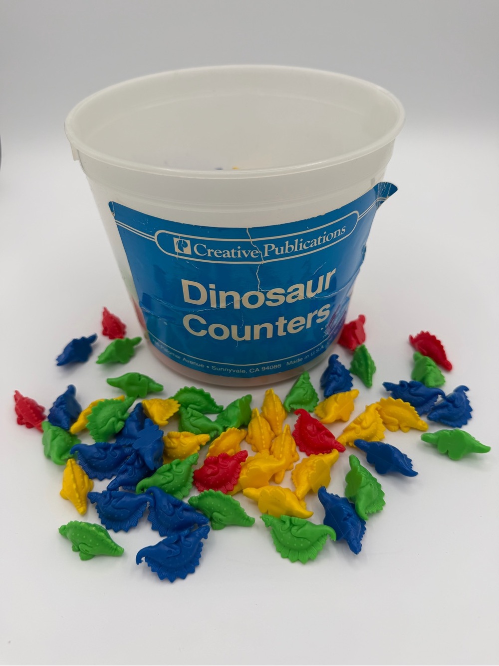 Vintage Dino Toys Dinosaur Counters Plastic Figures  Math Counting Manipulatives